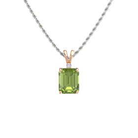 Emerald-Cut Solitaire Pendant with Accent (10mm gem)