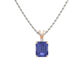 Emerald-Cut Solitaire Pendant with Accent (10mm gem)