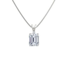 Emerald-Cut Solitaire Pendant with Accent (10mm gem)
