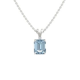 Emerald-Cut Solitaire Pendant with Accent (10mm gem)