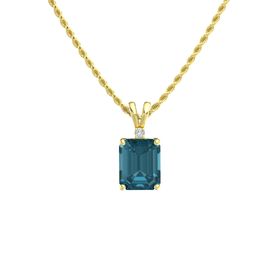 Emerald-Cut Solitaire Pendant with Accent (10mm gem)
