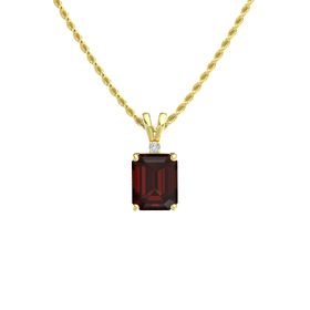 Emerald-Cut Solitaire Pendant with Accent (10mm gem)