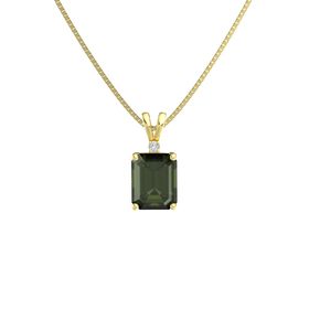 Emerald-Cut Solitaire Pendant with Accent (10mm gem)