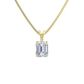 Emerald-Cut Solitaire Pendant with Accent (10mm gem)