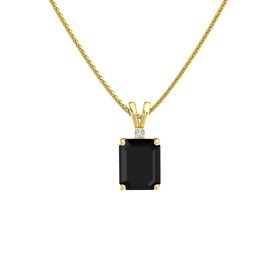 Emerald-Cut Solitaire Pendant with Accent (10mm gem)