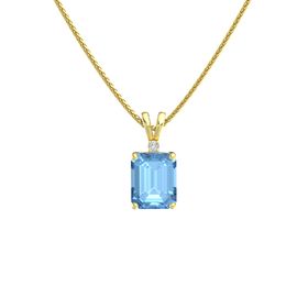 Emerald-Cut Solitaire Pendant with Accent (10mm gem)
