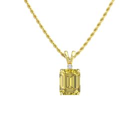 Emerald-Cut Solitaire Pendant with Accent (10mm gem)
