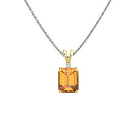 Emerald-Cut Solitaire Pendant with Accent (10mm gem)