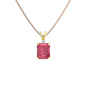 Emerald-Cut Solitaire Pendant with Accent (10mm gem)