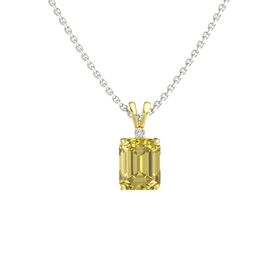 Emerald-Cut Solitaire Pendant with Accent (10mm gem)