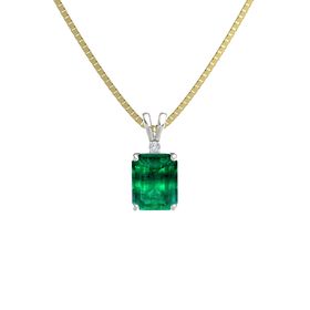 Emerald-Cut Solitaire Pendant with Accent (10mm gem)