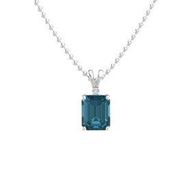 Emerald-Cut Solitaire Pendant with Accent (10mm gem)