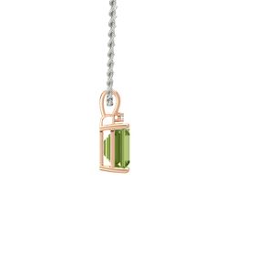 Emerald-Cut Solitaire Pendant with Accent (10mm gem)
