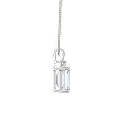 Emerald-Cut Solitaire Pendant with Accent (10mm gem)