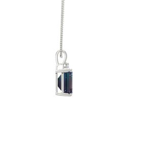 Emerald-Cut Solitaire Pendant with Accent (10mm gem)
