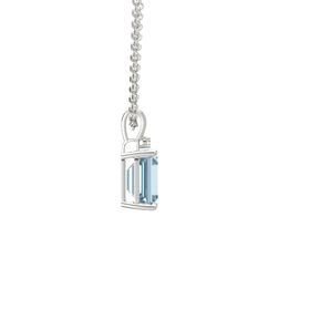 Emerald-Cut Solitaire Pendant with Accent (10mm gem)