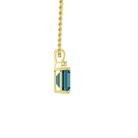Emerald-Cut Solitaire Pendant with Accent (10mm gem)