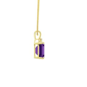 Emerald-Cut Solitaire Pendant with Accent (10mm gem)