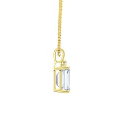 Emerald-Cut Solitaire Pendant with Accent (10mm gem)