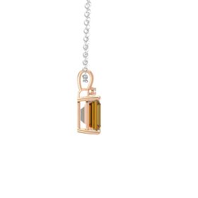 Emerald-Cut Solitaire Pendant with Accent (10mm gem)