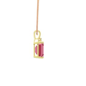 Emerald-Cut Solitaire Pendant with Accent (10mm gem)