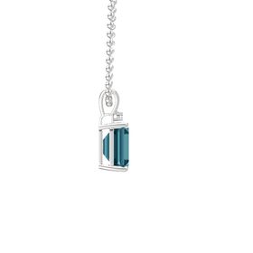 Emerald-Cut Solitaire Pendant with Accent (10mm gem)
