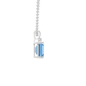 Emerald-Cut Solitaire Pendant with Accent (10mm gem)