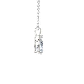 Pear-Cut Solitaire Pendant with Accent (10mm gem)