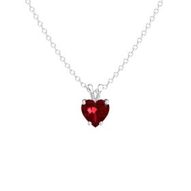 Heart-Cut Solitaire Pendant (8mm gem)