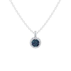 Round-Cut Halo Pendant (6mm gem)