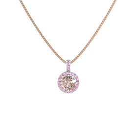 Round-Cut Halo Pendant (6mm gem)