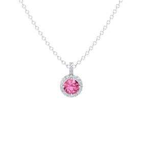 Round-Cut Halo Pendant (6mm gem)