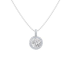 Round-Cut Halo Pendant (7mm gem)