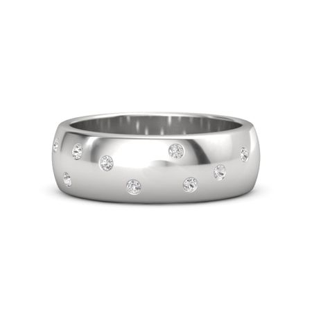 white sapphire band rings