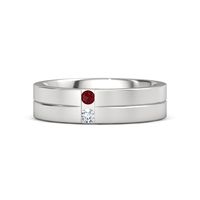 Princess Cut Ruby Wedding Band For Him In Black Gold | Vidar ... Princess Cut Ruby Wedding Band For Him In Black Gold | Vidar ...
