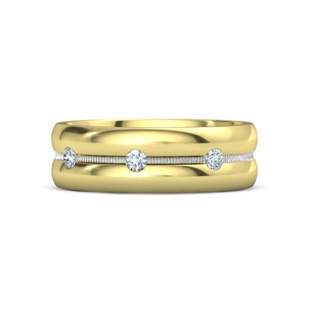 14k Yellow Gold Ring With Diamond Yesterday Today Tomorrow Band Yesterday Today Tomorrow Band