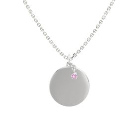 Rubellite tourmaline satin-finished silver pendant
