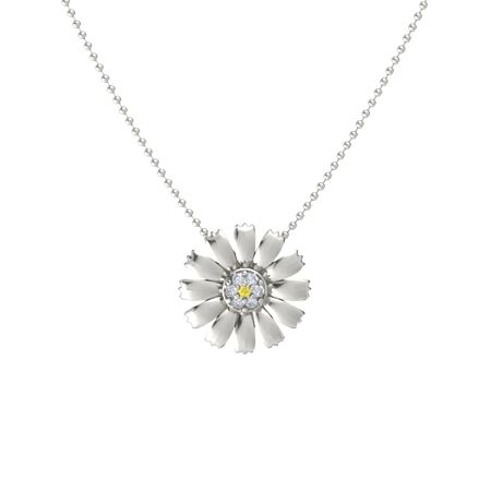 Round Yellow Sapphire 14K White Gold 