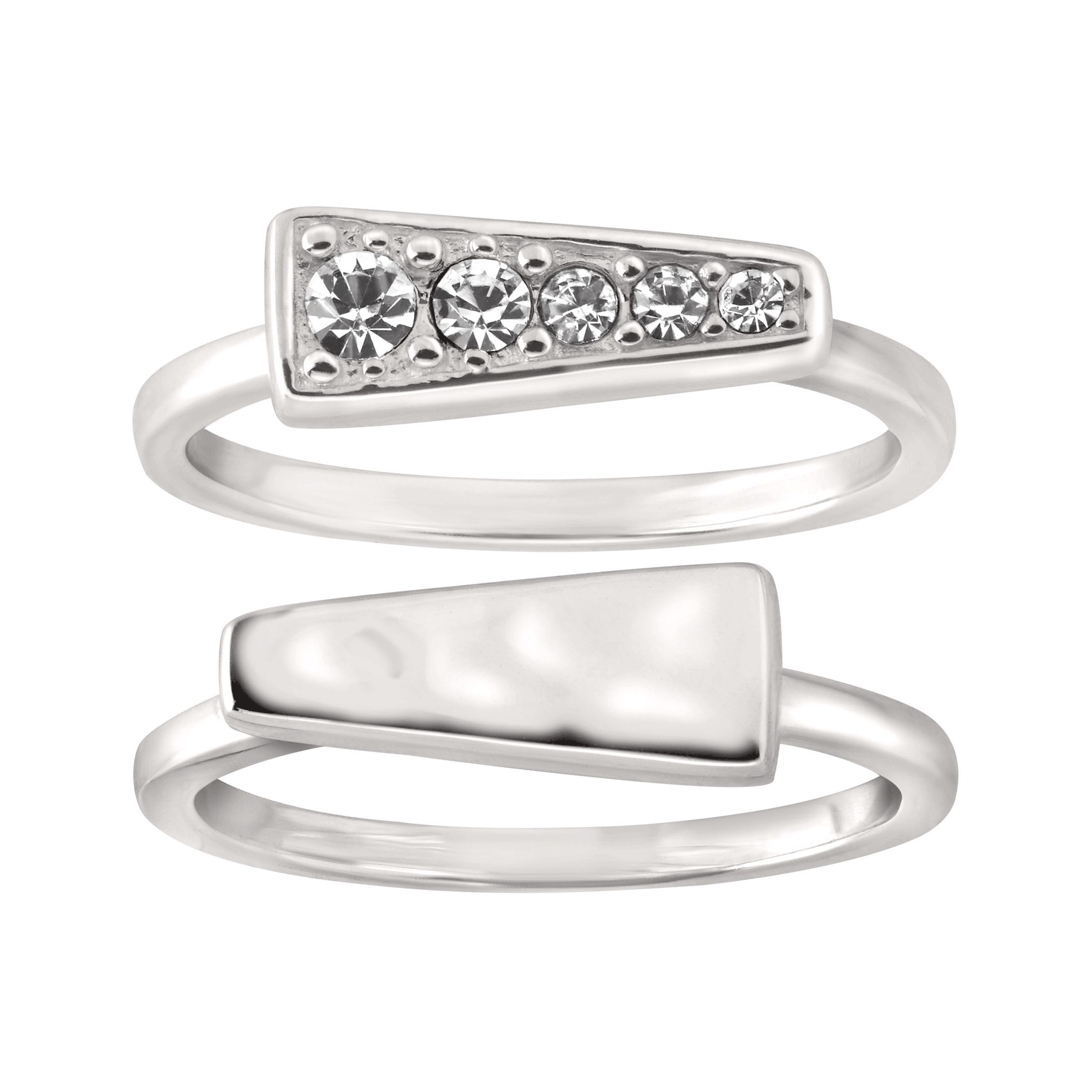 Silpada 'Spotlight' Stacking Rings with Swarovski Crystals