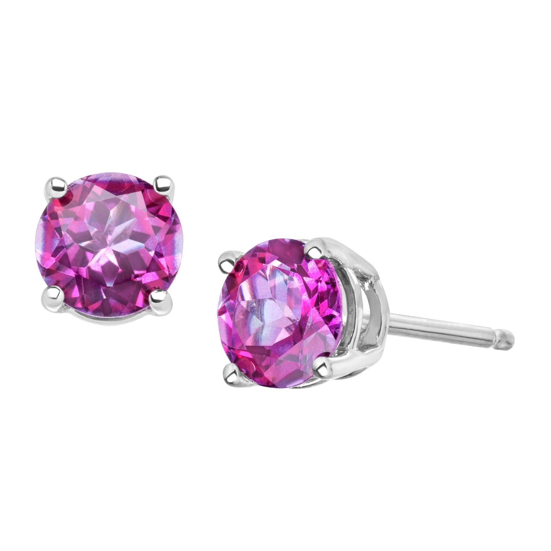 1 5 Ct Rose Mystic Topaz Stud Earrings In 10k White Gold The Details