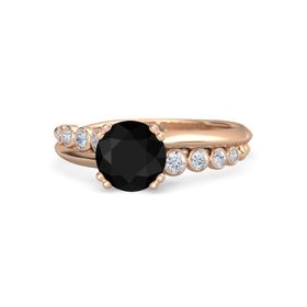 Rose Gold Black Onyx Wedding Ring Sets Rings Gemvara Isabella Ring
