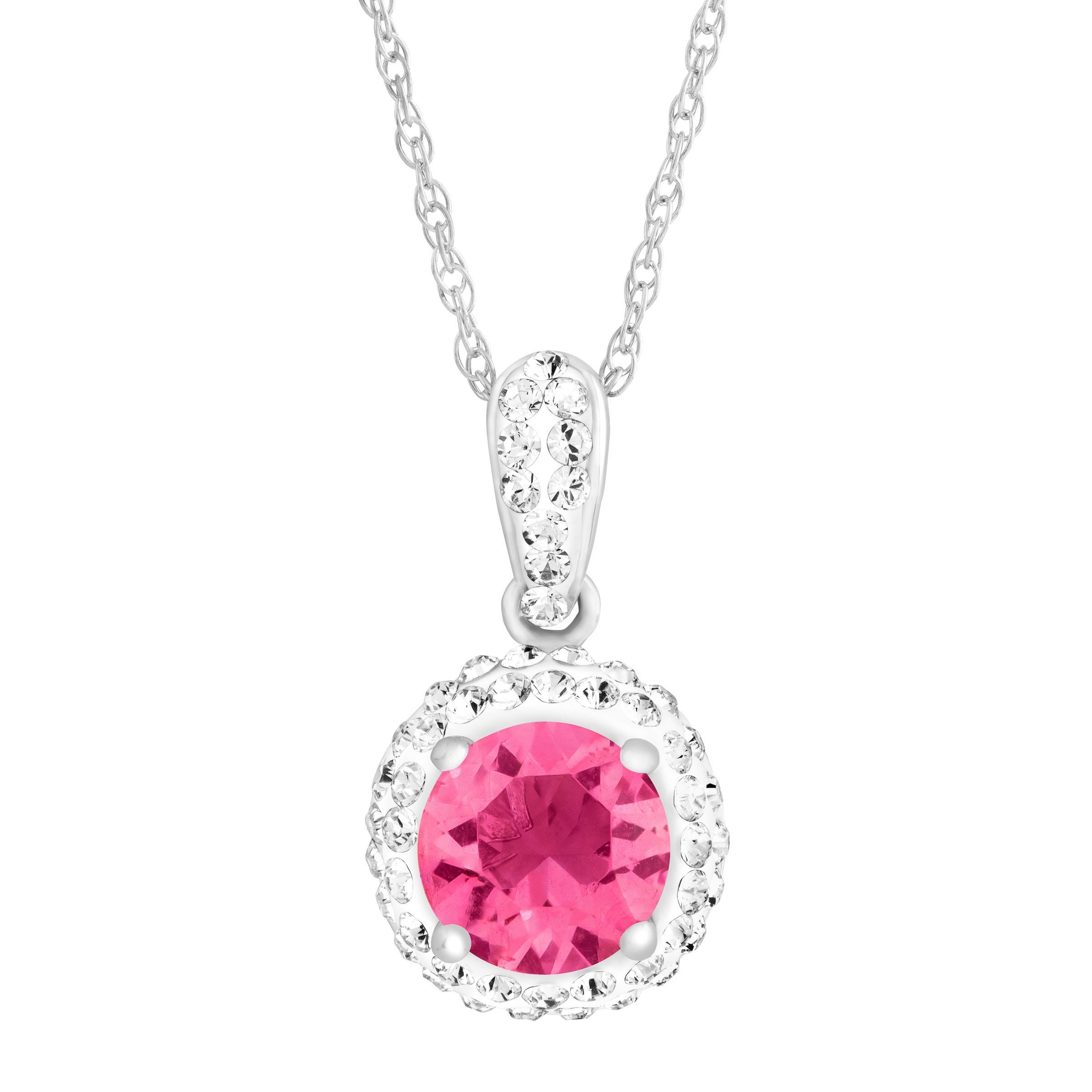 Crystaluxe October Pendant With Pink Swarovski Crystals In Sterling Details About Crystaluxe October Pendant With Pink Swarovski Crystals In Sterling Silver