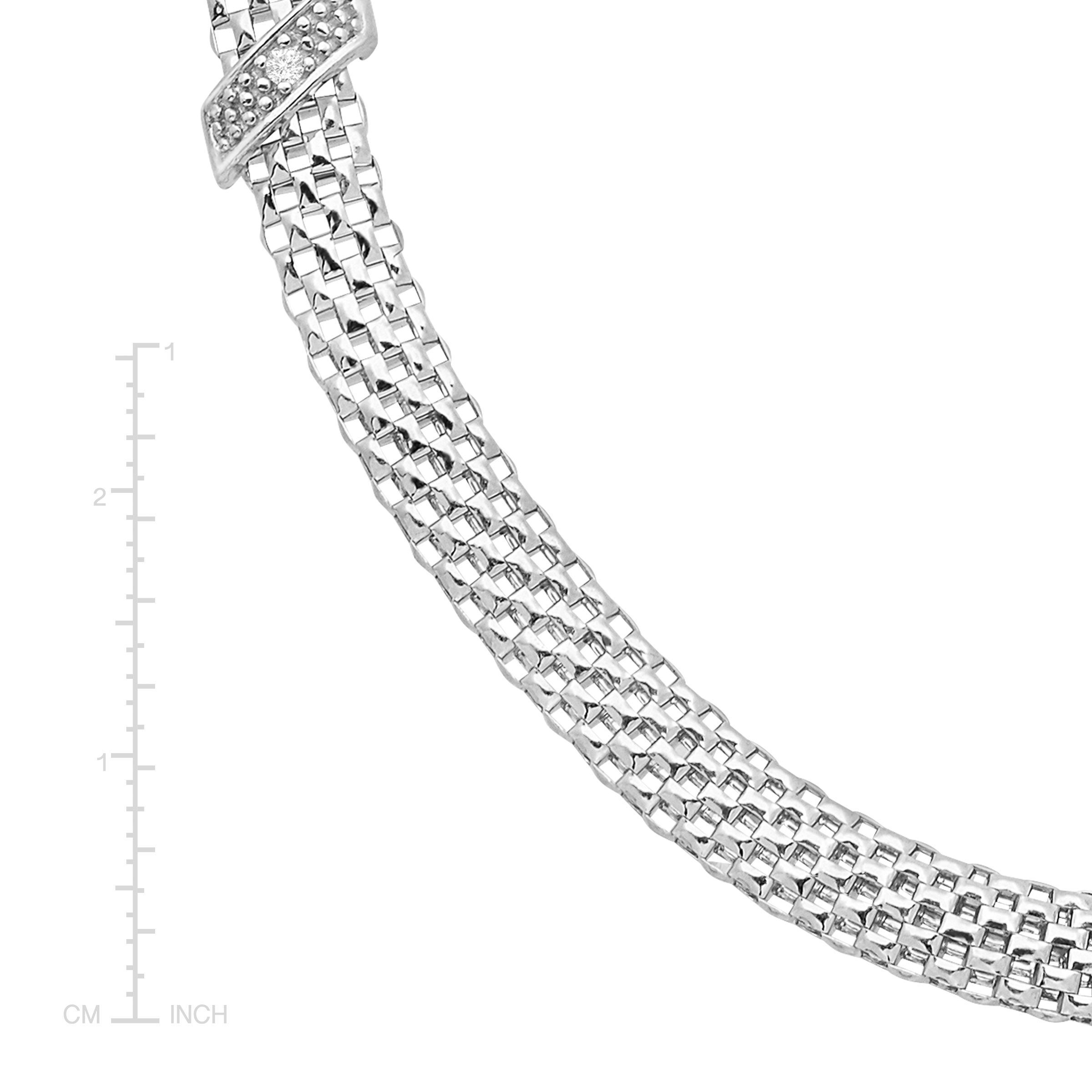 Mesh Cage Necklace with Diamonds in Sterling Silver eBay