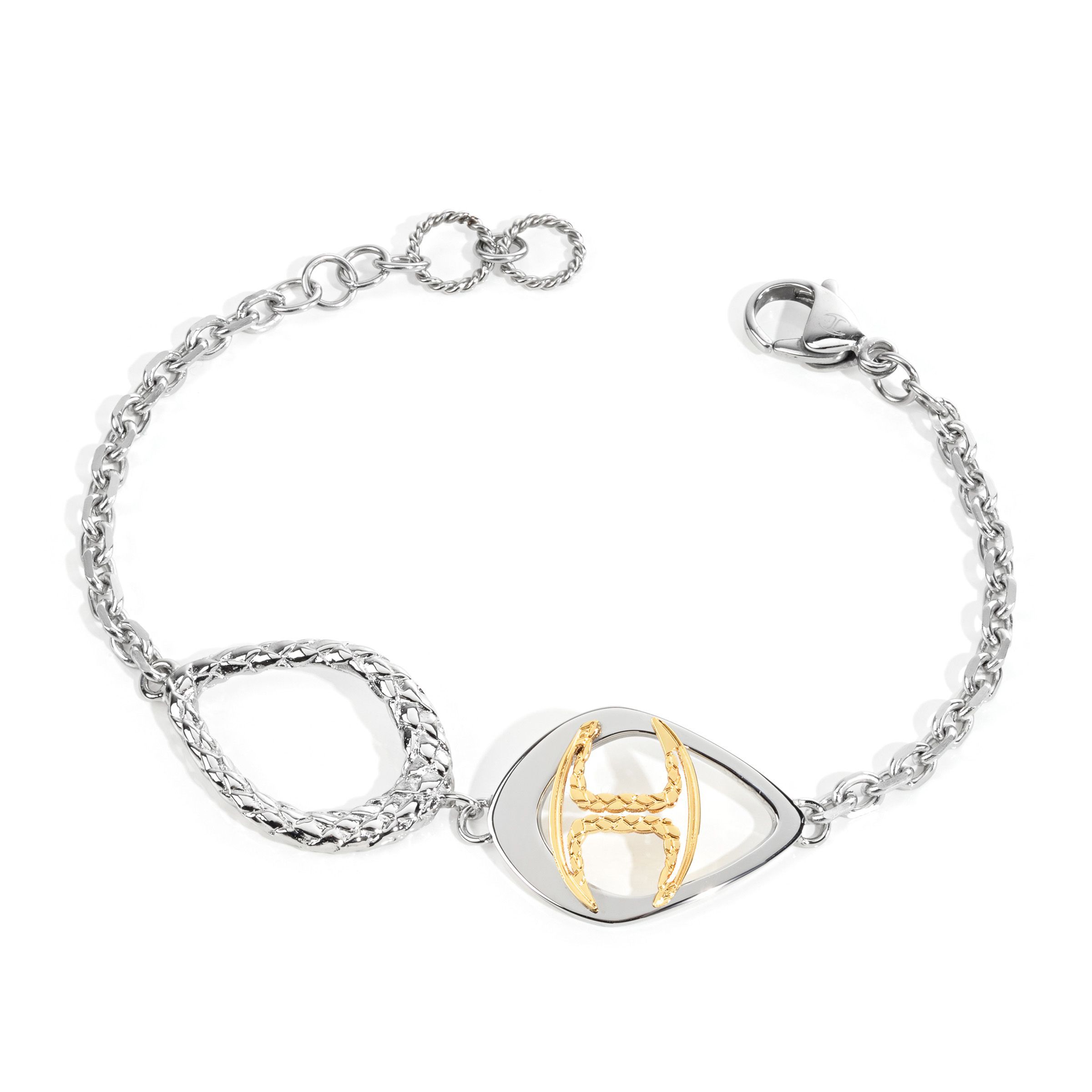Just Cavalli Monogram Bracelet In Sterling Silver Gold Plated Just Cavalli Monogram Bracelet In Sterling Silver Gold Plated Stainless Steel