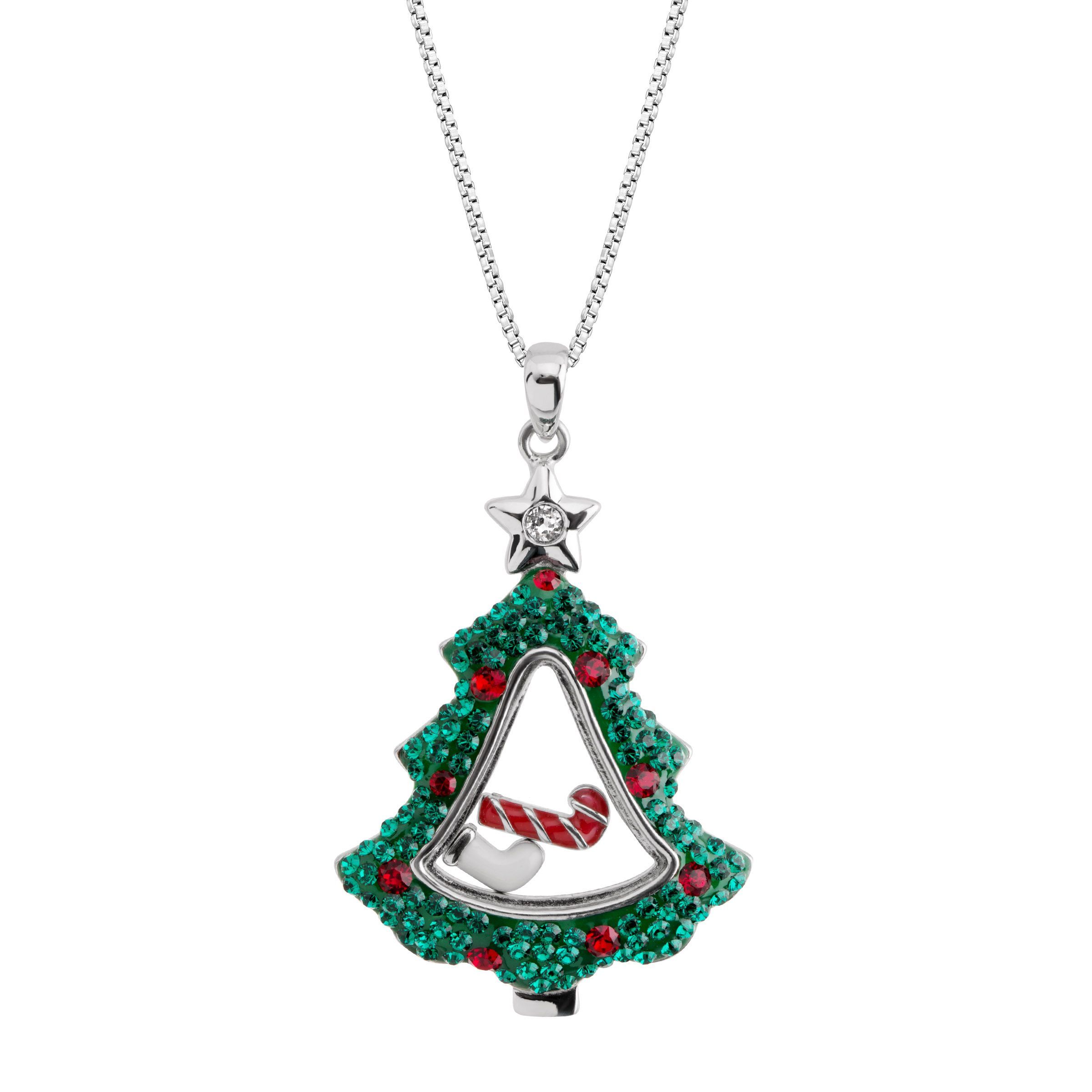 crystaluxe christmas tree shaker pendant with swarovski crystals christmas tree shaker