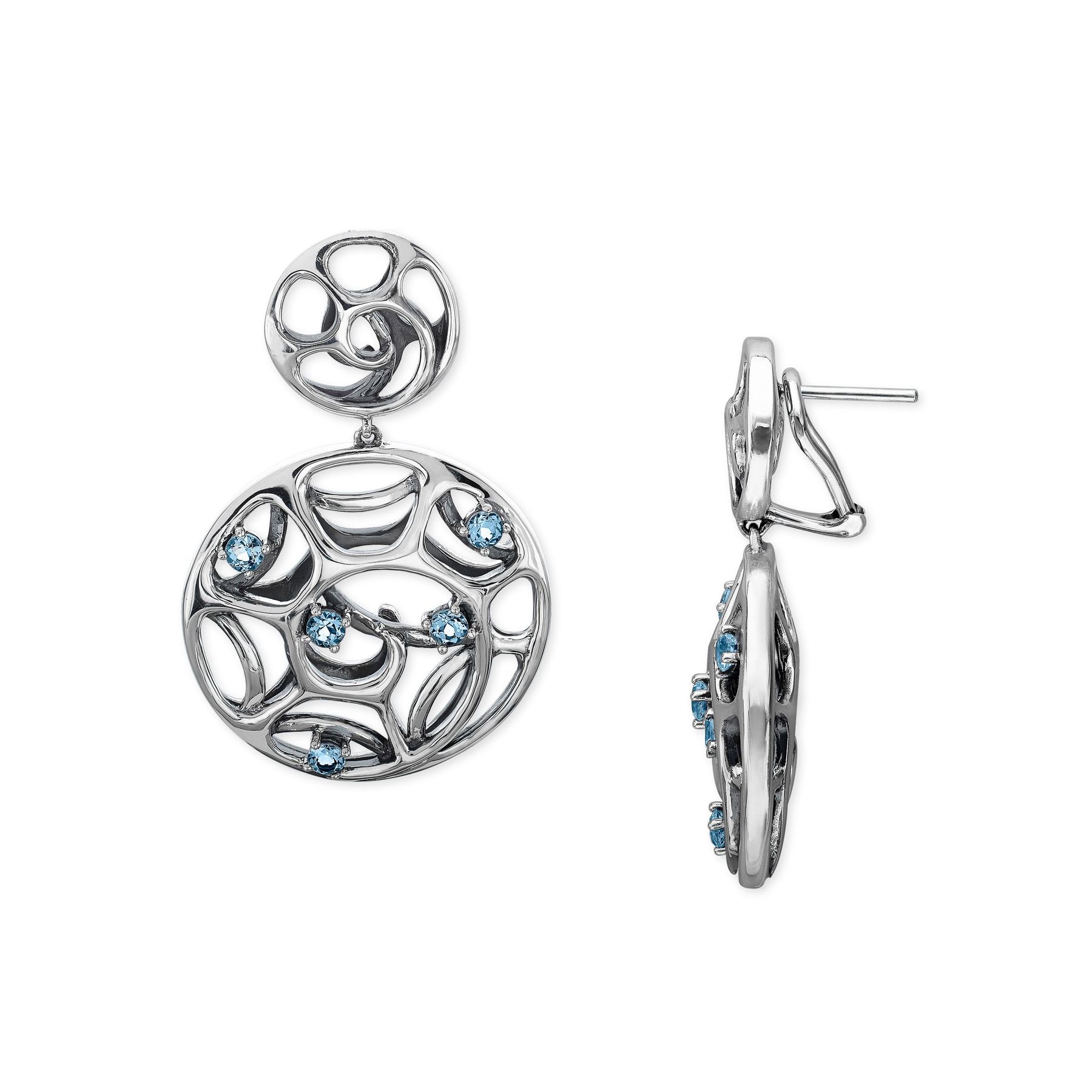 Evert Degraeve 1 2 Ct Baby Blue Topaz Earrings In Sterling Silver 1 2 Ct Baby Blue Topaz Earrings