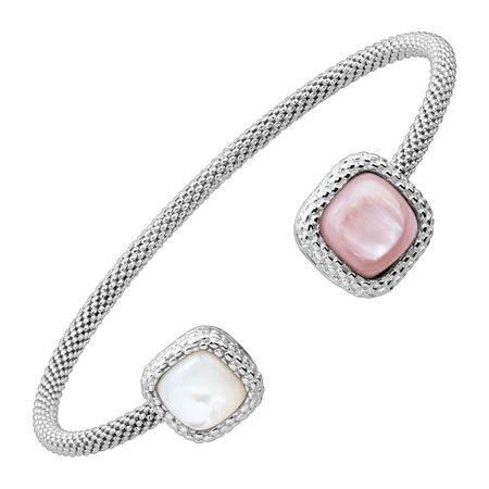 Silpada Taupe Notch Pink White Mother Of Pearl Cuff Bracelet In Taupe Notch Cuff Bracelet