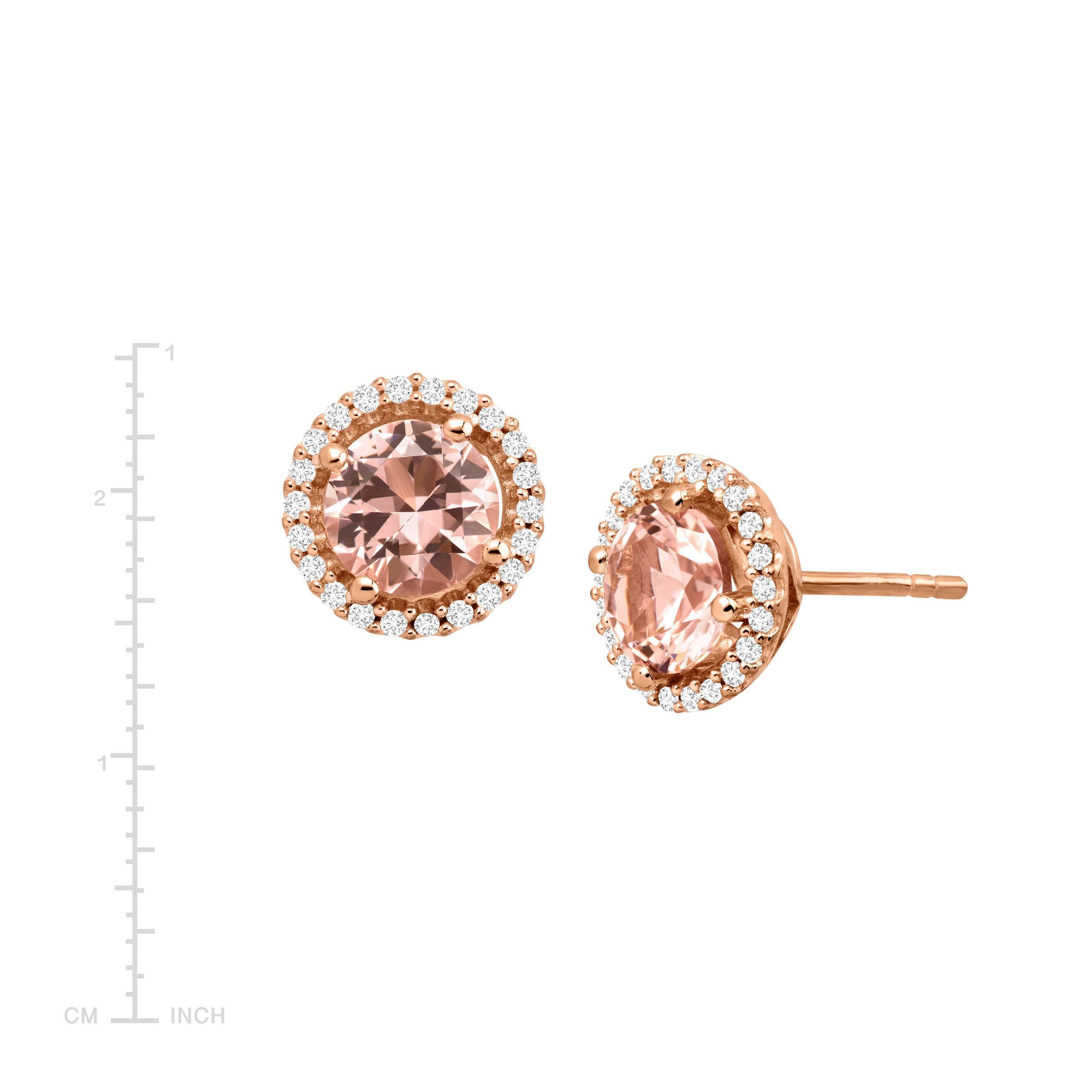 Heart Shape Stud Earrings In 14k Rose Gold Over Sterling Silver Simulated Amethyst /& White CZ