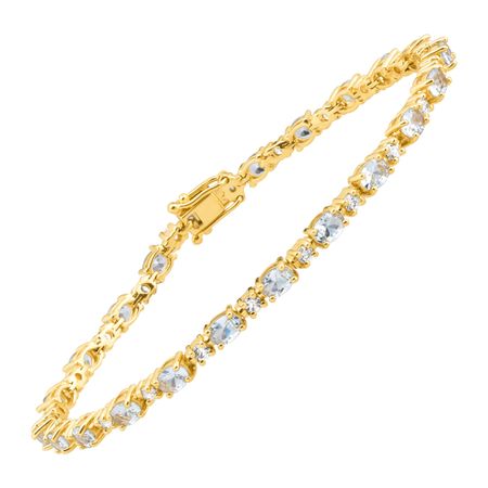 5 7 8 Ct Simulated Aquamarine Tennis Bracelet With Cubic Zirconia In 5 7 8 Ct Aquamarine Tennis Bracelet With Cubic Zirconia