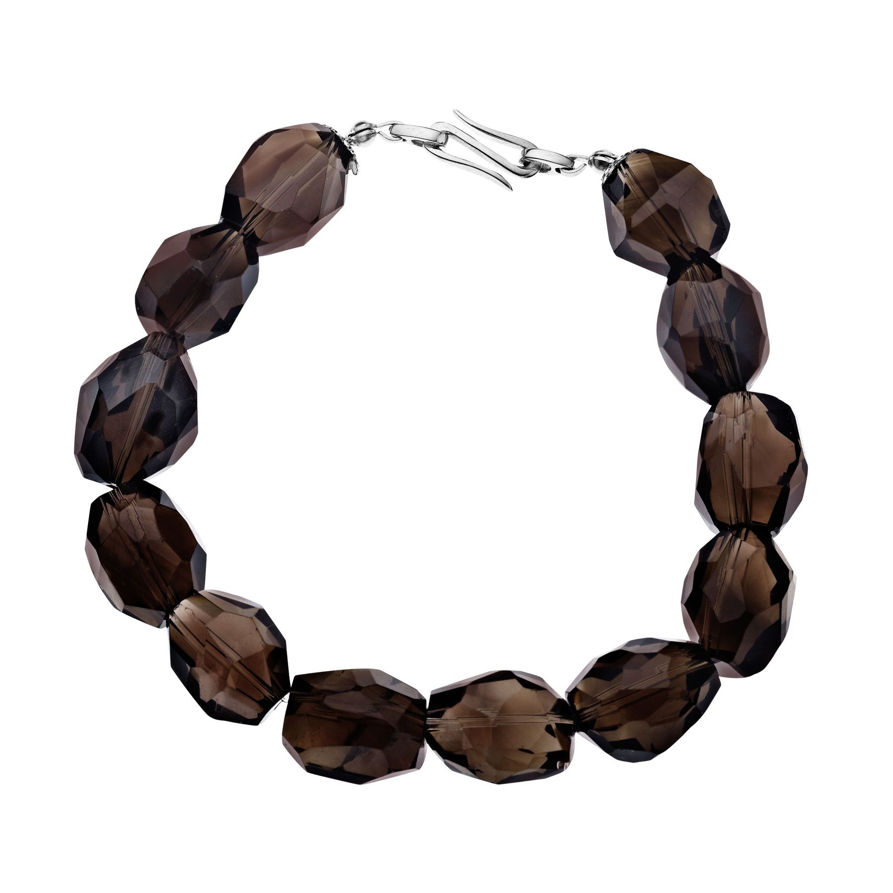 202 Ct Natural Smoky Quartz Bracelet In Sterling Silver 202 Ct Smokey Quartz Bracelet